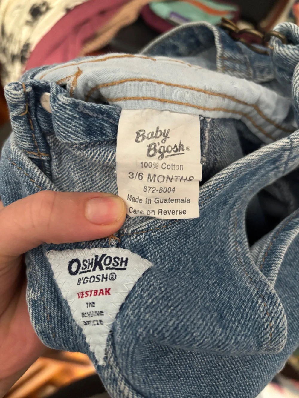 Oshkosh B’Gosh Vintage Vestbak 100% Cotton Overalls Size 3-6 Months